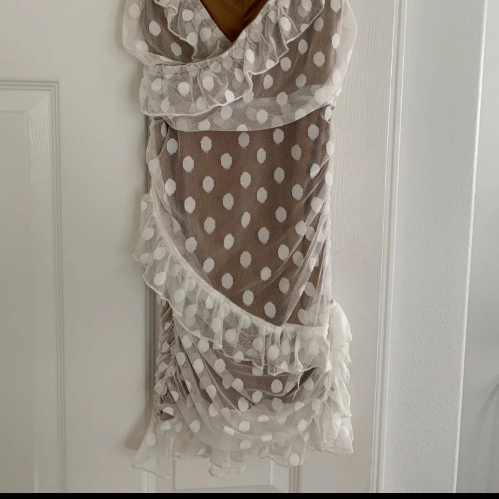 Majorelle Polka Dot dress white XS